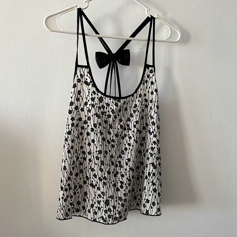 Black and White Cherry Blossom Tank Top